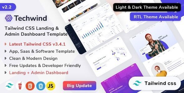 Techwind – Tailwind CSS Multipurpose App, Sa Free Download