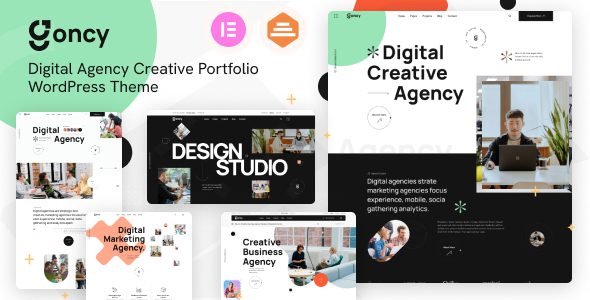 goncy 1 0 3 digital agency creative portfolio wordpress elementor theme