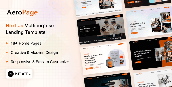 aeropage 1 0 nextjs multipurpose landing page template