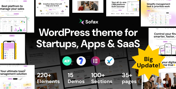 sofax 1 0 5 software startup wordpress theme